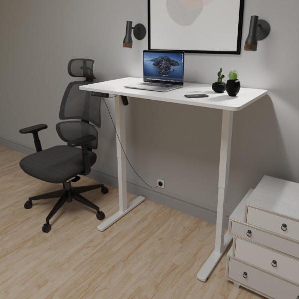 Фото - Стіл з електрорегулюванням висоти Mealux PowerDesk Lite White (EVO-201 Lite W/W)